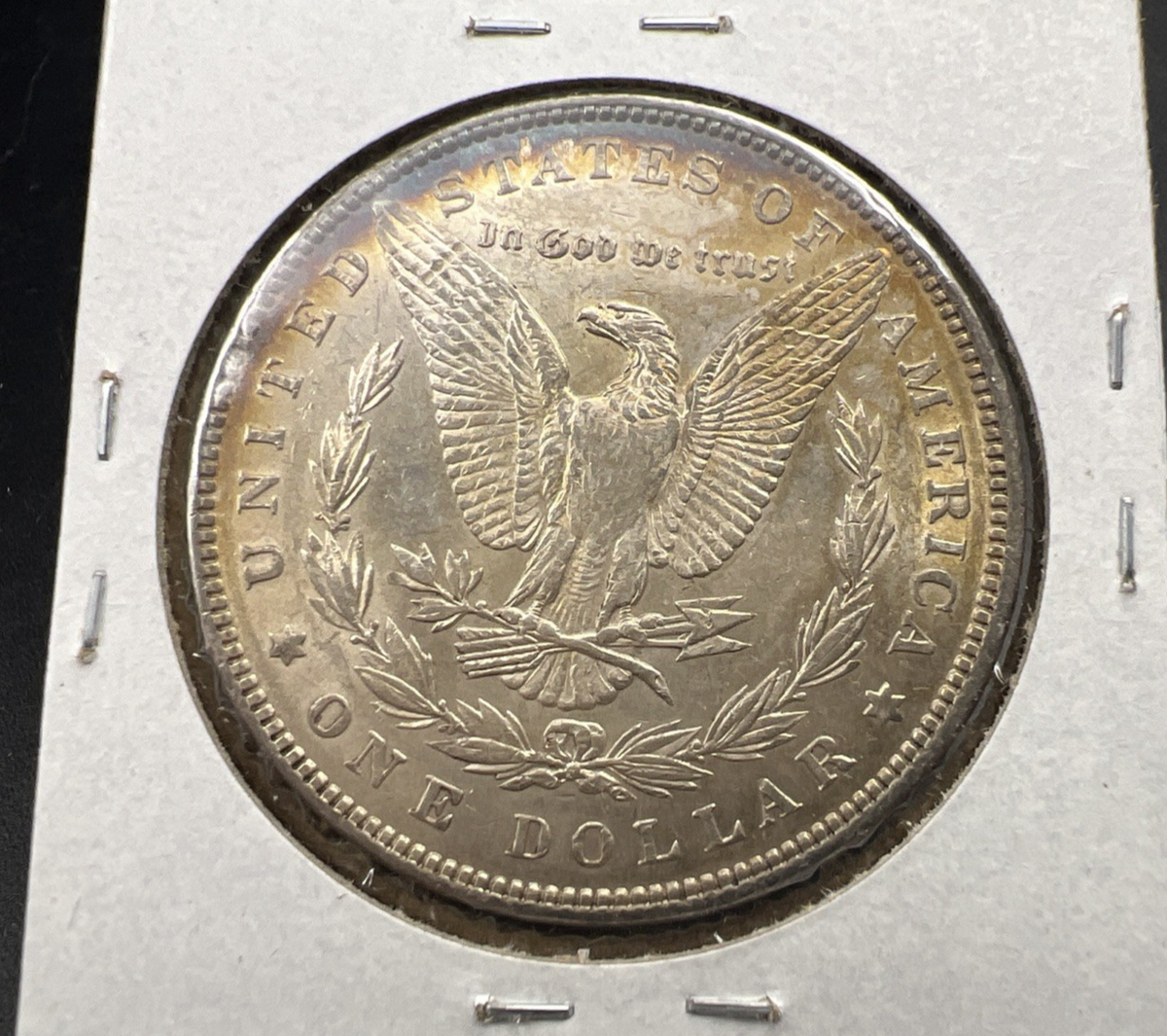 1898 P $1 Morgan Silver Dollar Coin AU About UNC Neat Toning Toner #a