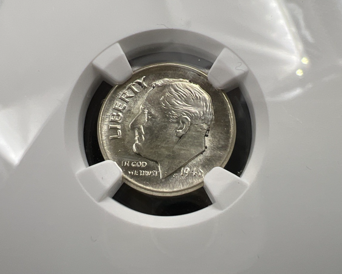 Large Cupped Broadstrike Error 1946 P 10c Roosevelt Silver Dime NGC UNC Details