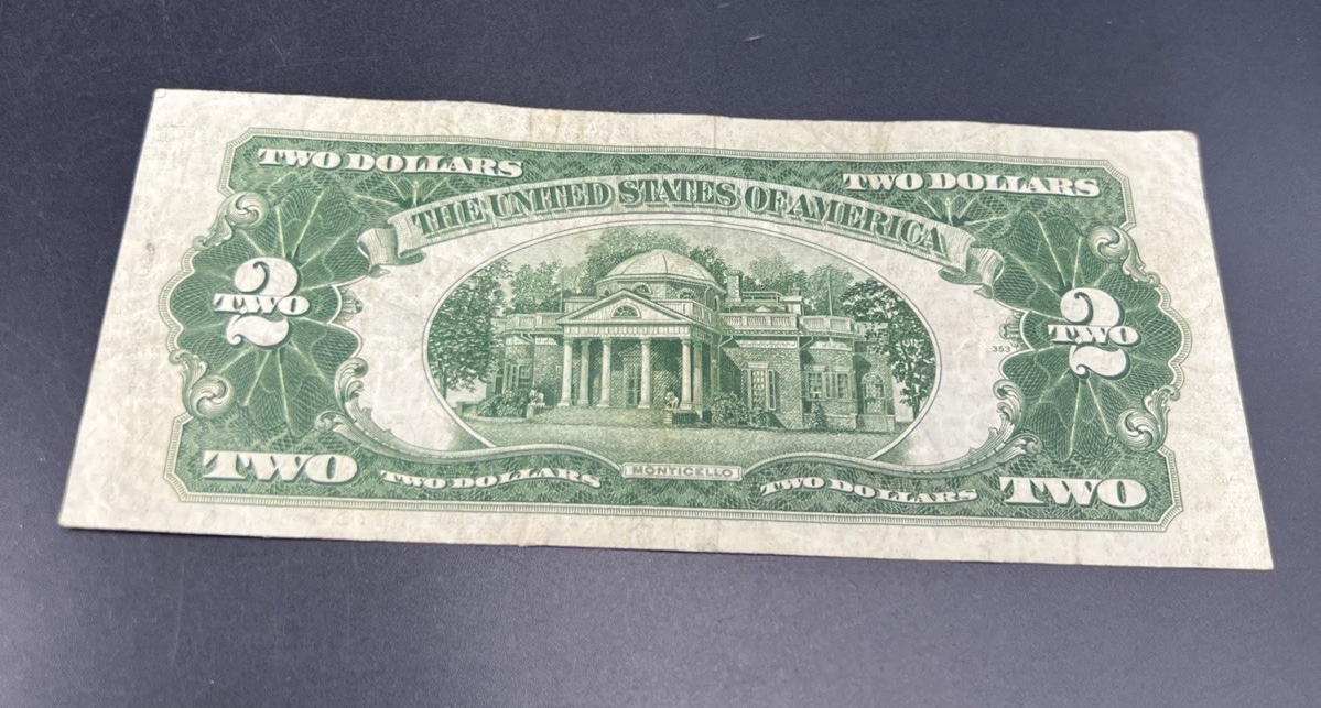 1928 G $2 Two Dollar Legal Tender United States Red Seal Note VF Very Fine #471