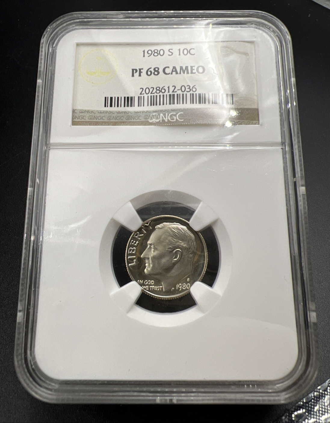 1980 S 10c Roosevelt Clad Dime Coin PF68 UCAM NGC Certified #036