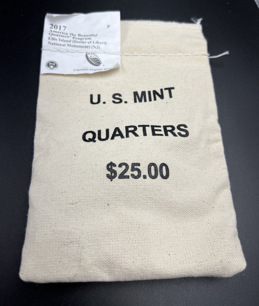 U.S. Mint Bag 100 2017 P 25c Ellis Island ATB Quarter Coins BU UNC