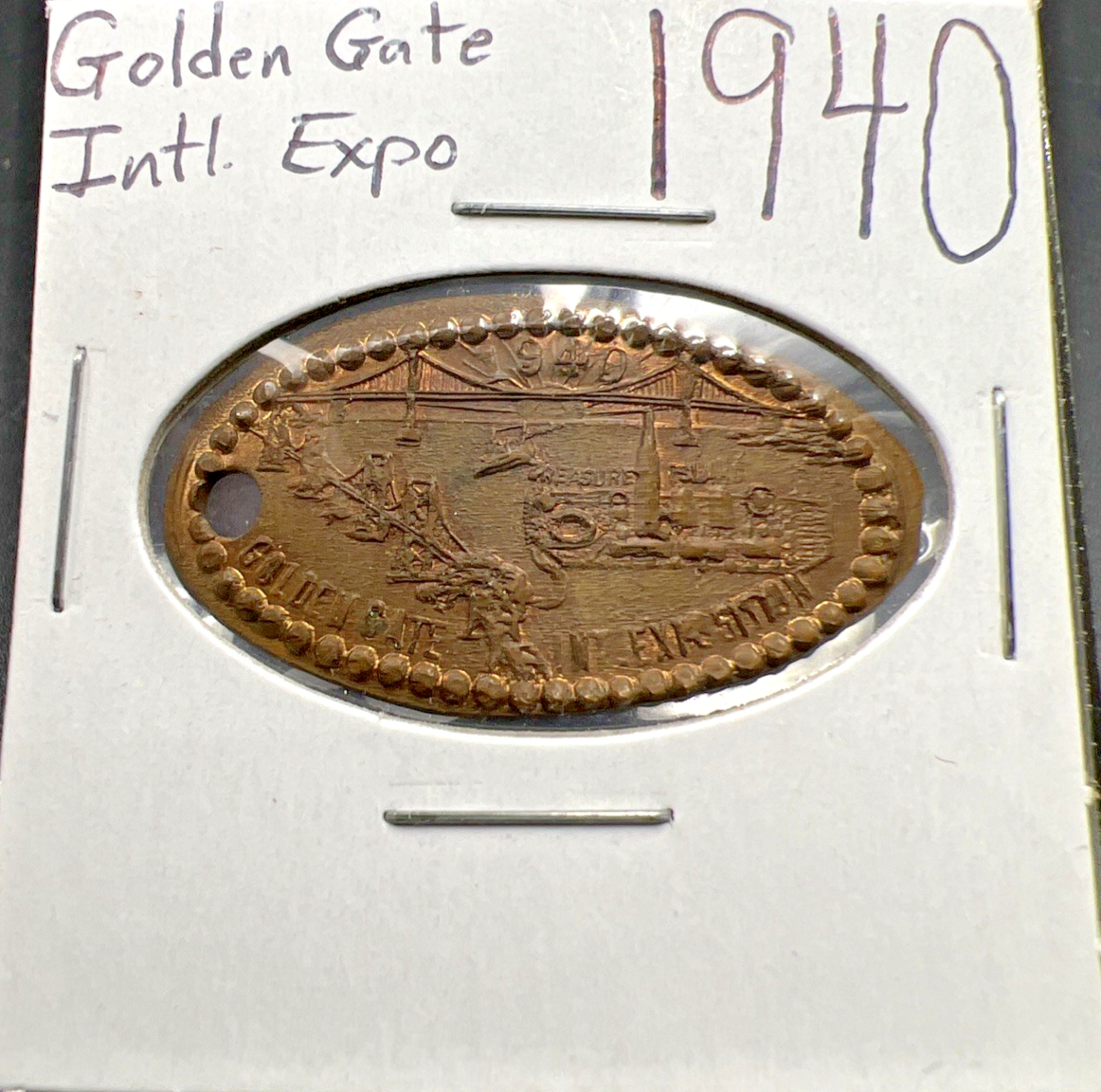 1940 Golden Gate Bridge San Francisco Elongated Coin Holed