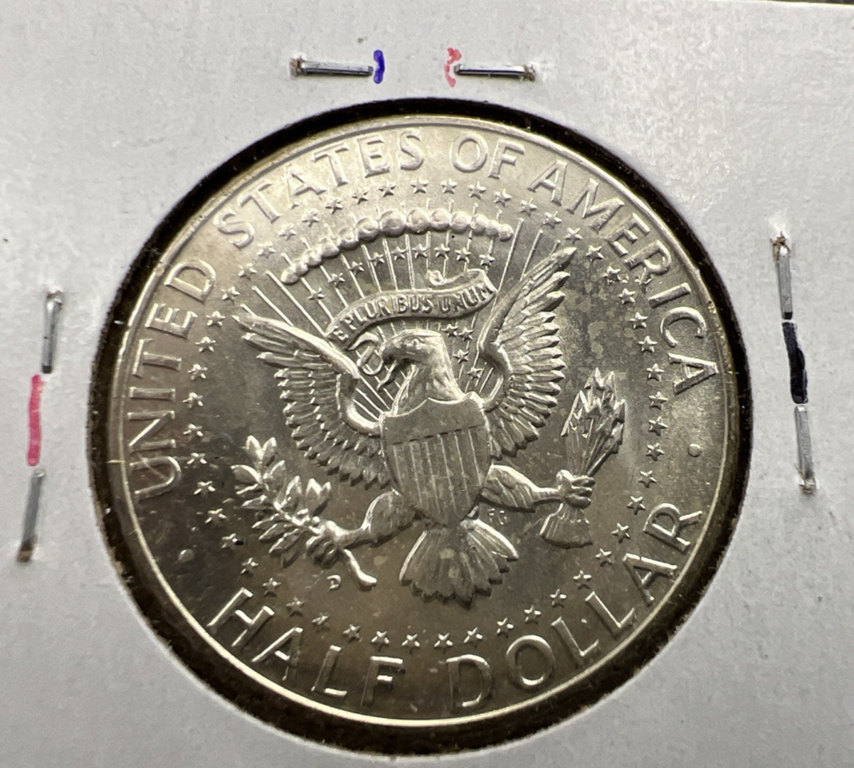 1964 D 50c Kennedy 90% Silver Half Dollar Coin BU NC Neat Toning Obverse SK#3c