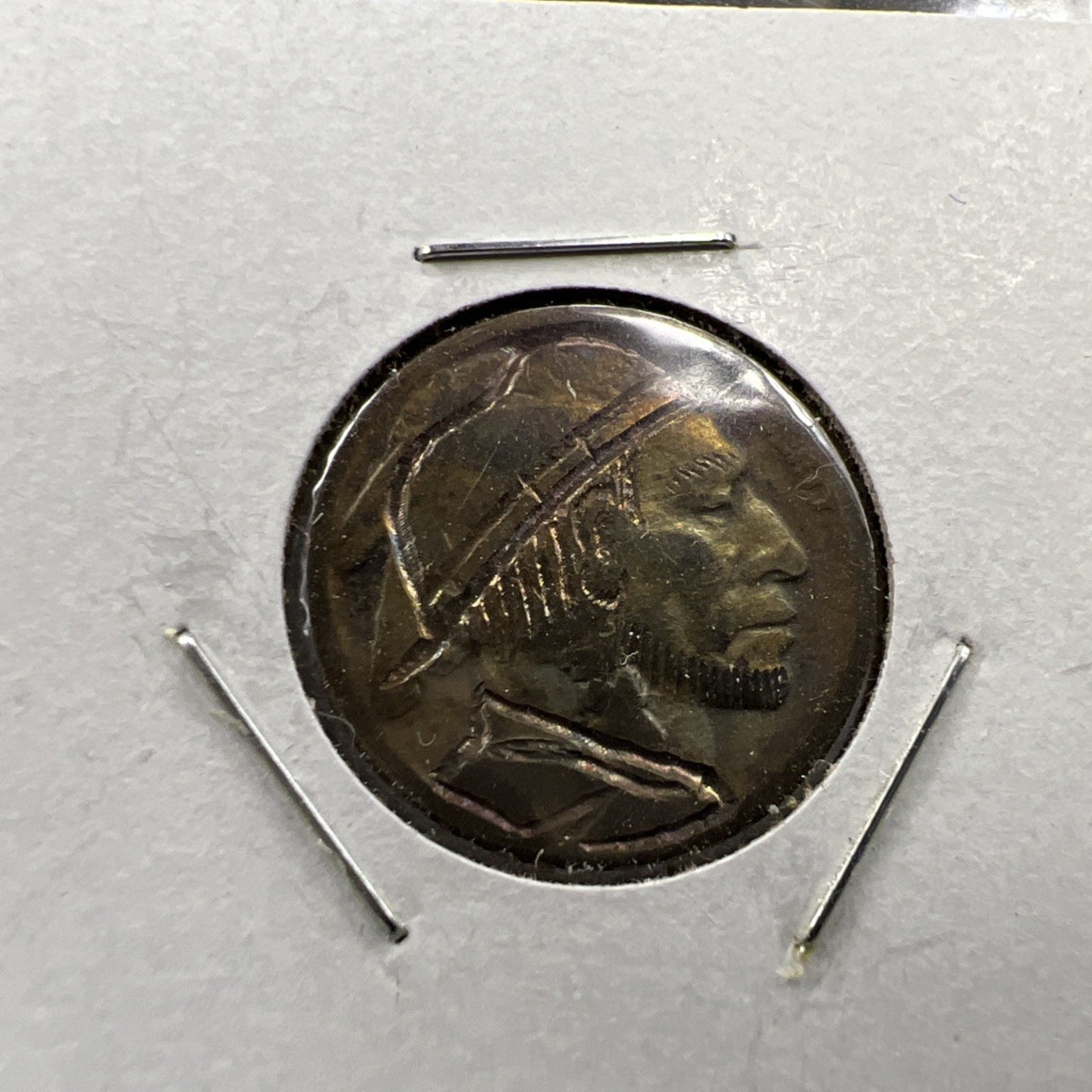 Hobo Buffalo Nickel Coin Modern Carving SKU#K