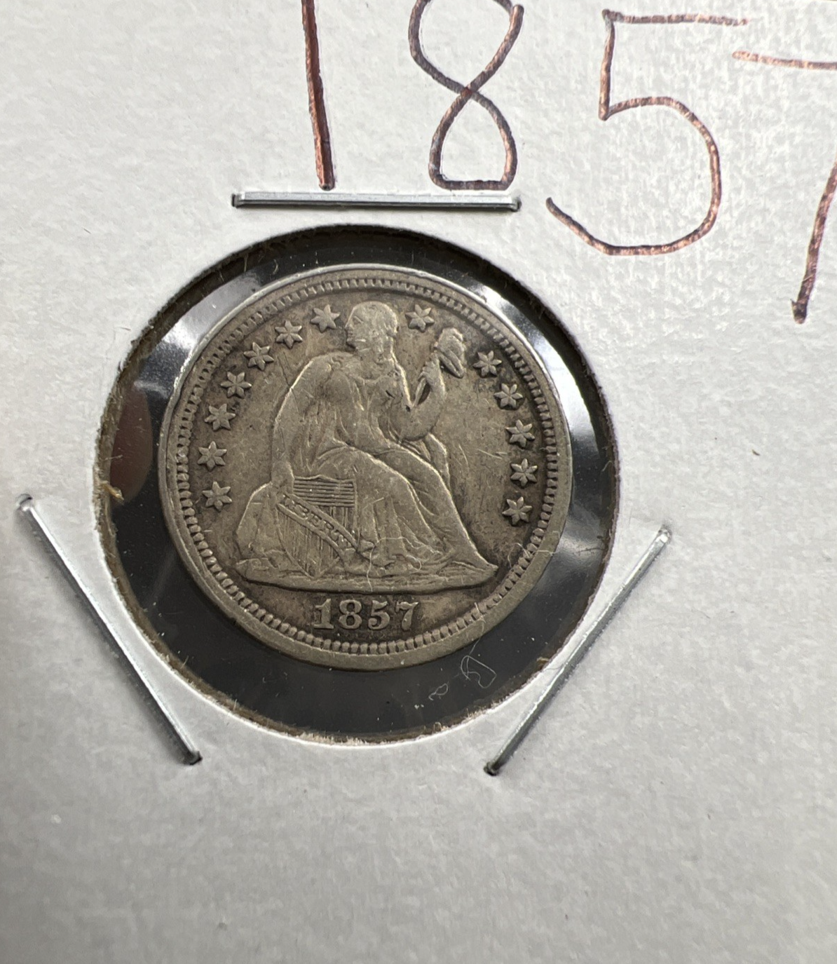 1857 10c Seated Liberty Dime Coin EF XF Extra Fine Circ
