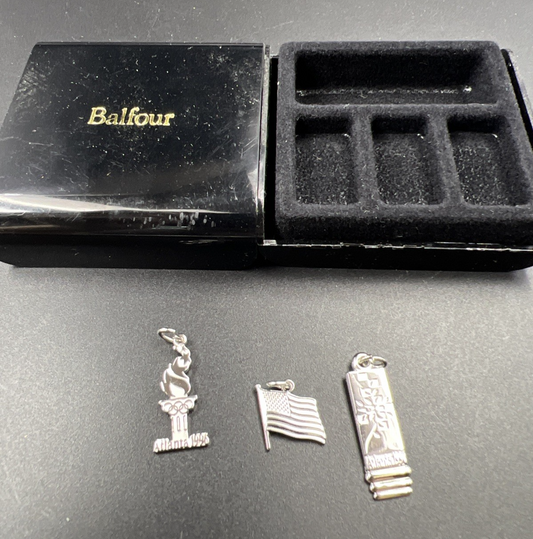 1996 Balfour 3 Piece Atlanta Olympic Pendants Sterling Silver Set
