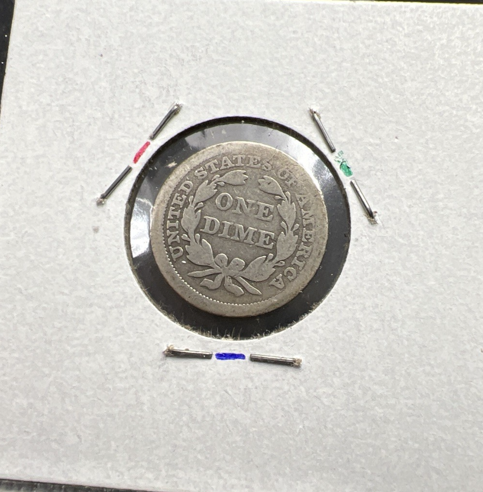 1858 10c Seated Liberty Silver Dime Choice AG About Good / Good #a