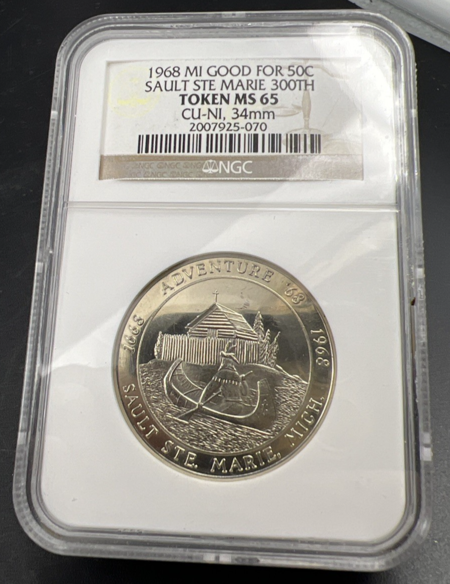 1968 Sault Ste Marie Canada Token NGC MS65 Gem BU