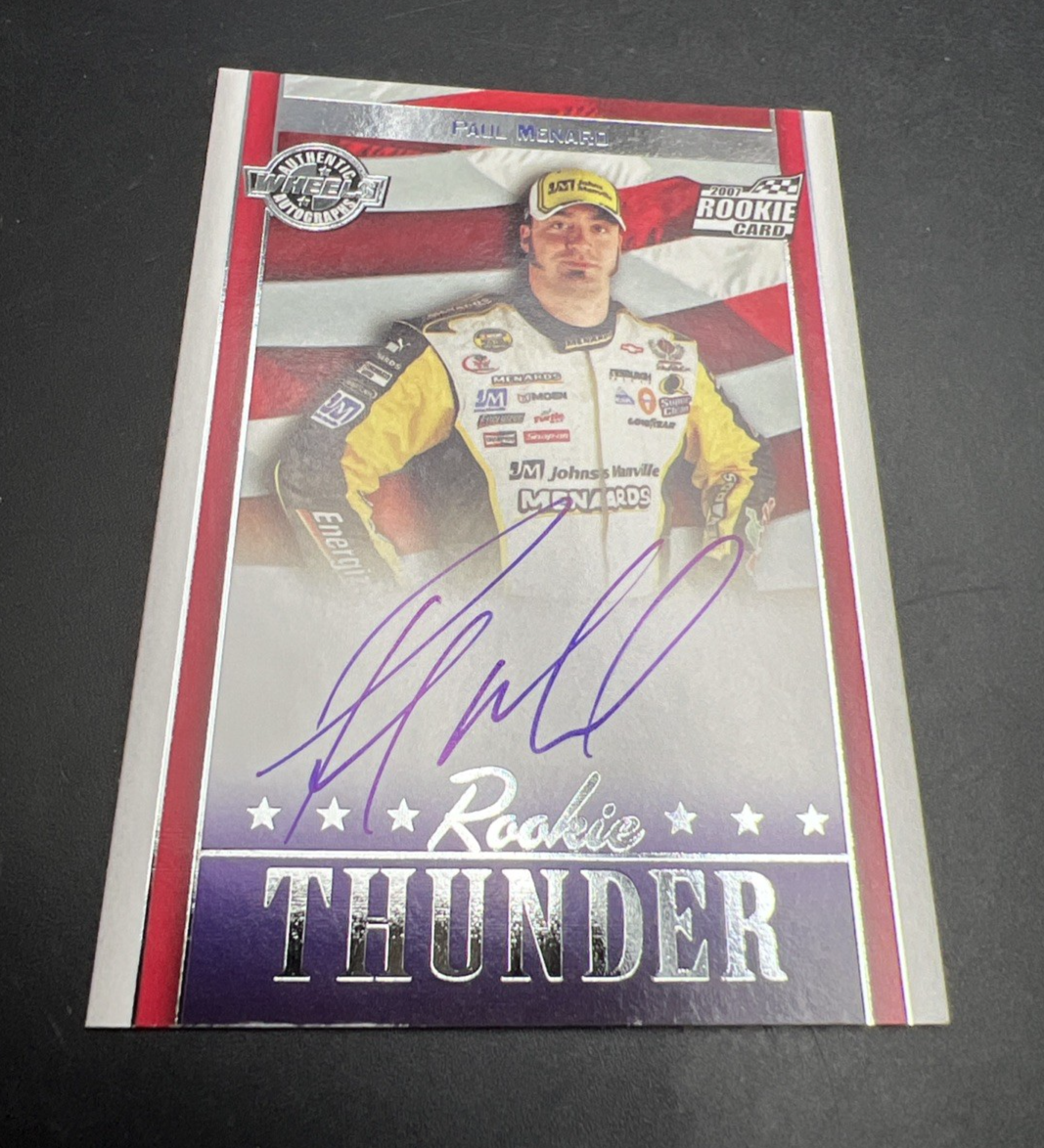 2007 Paul Menard NASCAR Rookie Card Rookie Thunder Signed