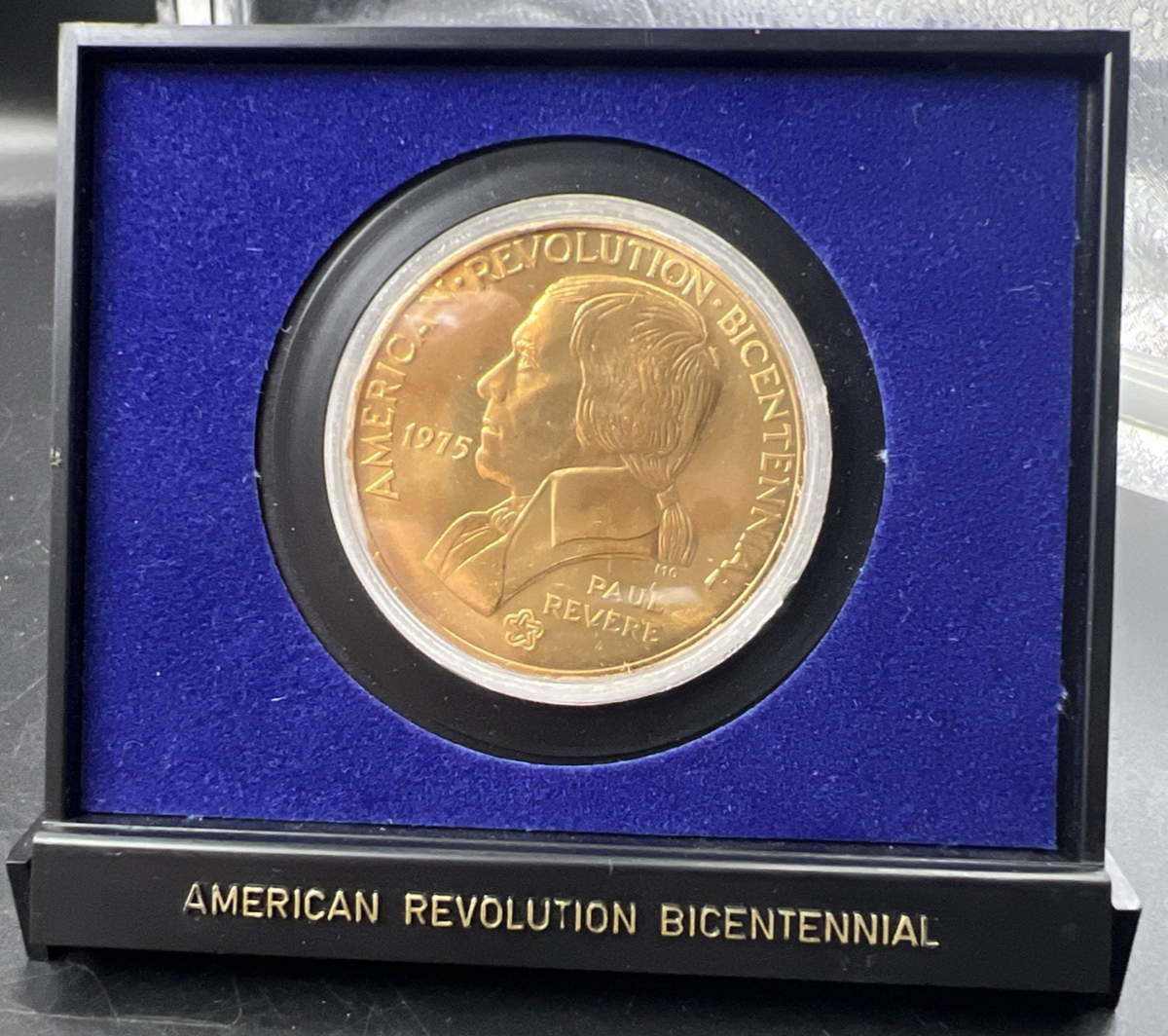 1975 American Revolution Bicentennial Paul Revere Bronze Medal in Case
