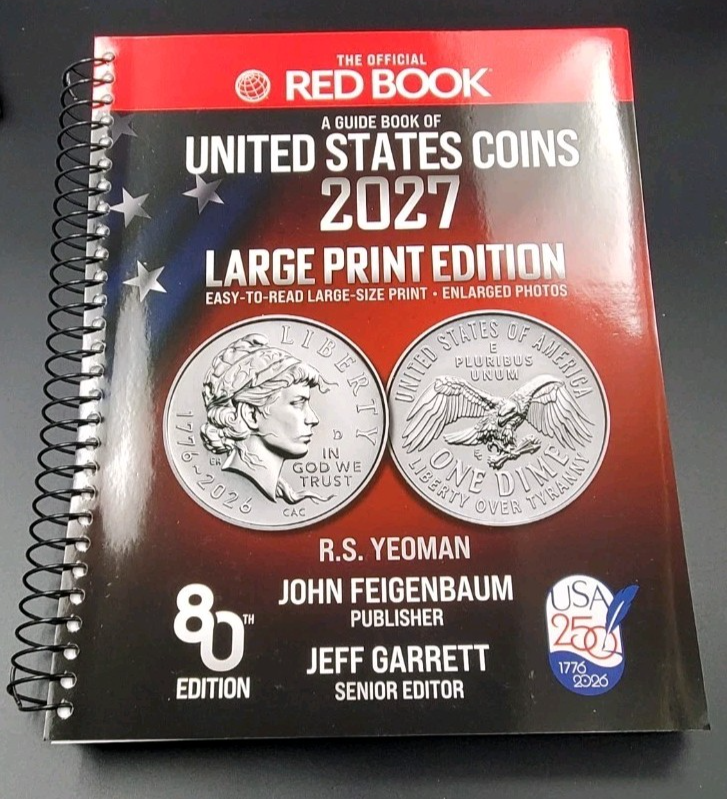 2027 The Official Red Book A Guide Book of United States Coins 80th Edition LG