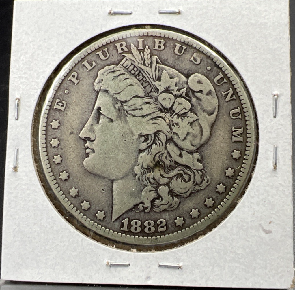 1882 O / S Morgan Silver Dollar Coin CH VF Very Fine Circ