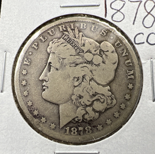1878 CC Morgan Silver Dollar Coin AG About Good Circulated