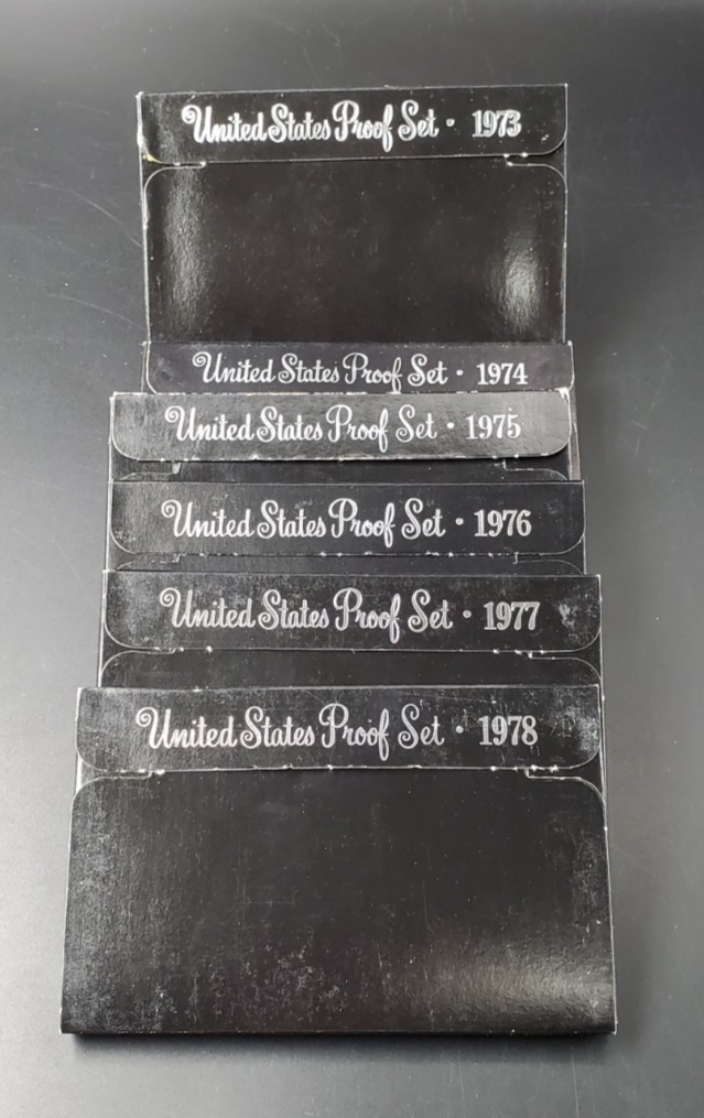 6 Set US OGP Clad Proof Set Lot Collection 1973 - 1978 S - 6 Total sets 30 Coins