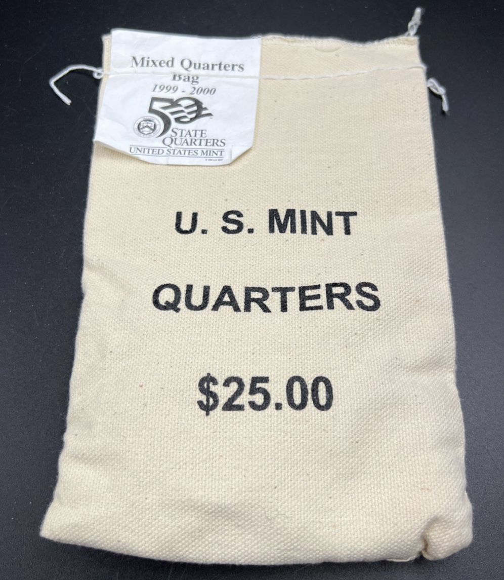 U.S. Mint Bag of 100 1999-2000 Mixed State Statehood Quarters BU UNC sk#a