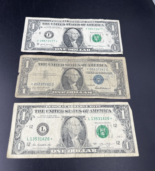 $1 * Star Bill Collector's Lot 1957 $1 cull & 2013 $1 Very Circ & 2017 FRN $1 VG