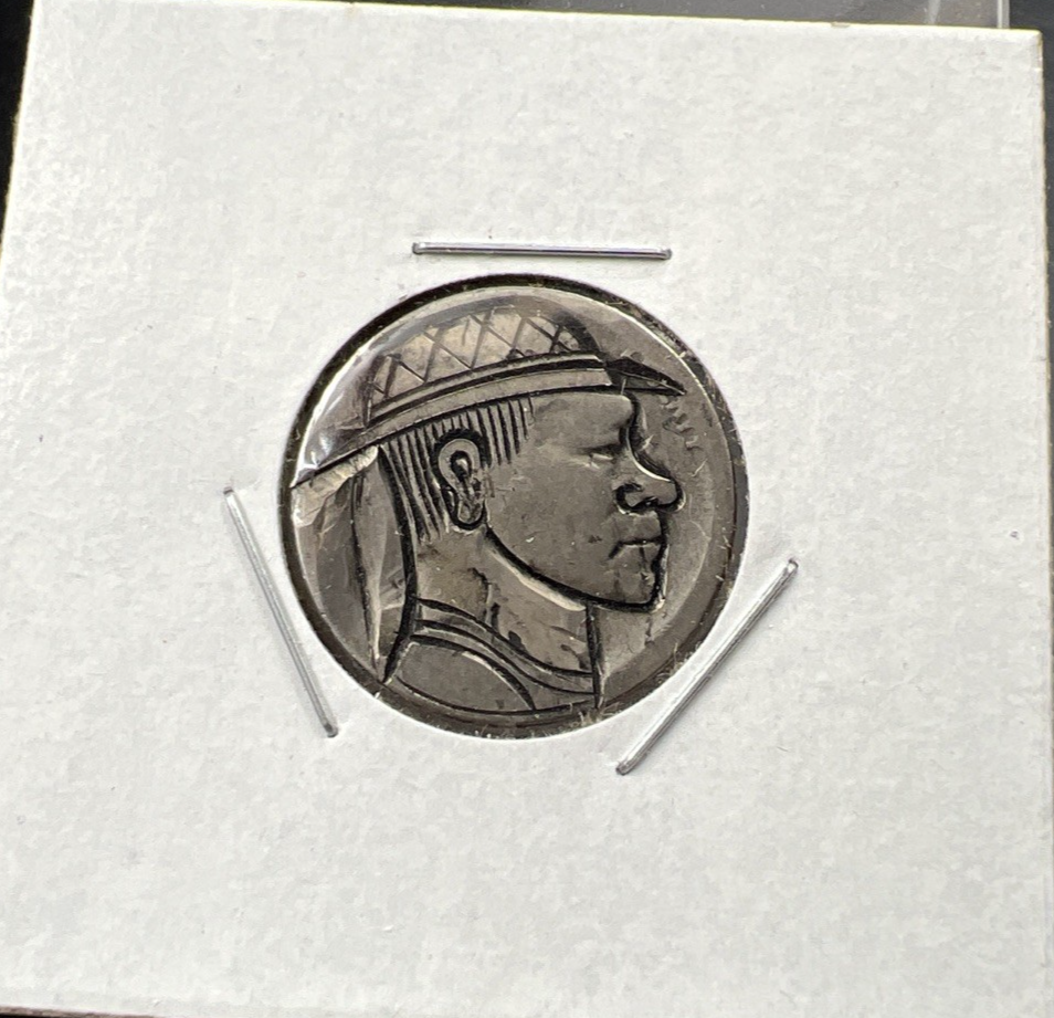 Hobo Buffalo Nickel Coin Modern Carving SKU#C3