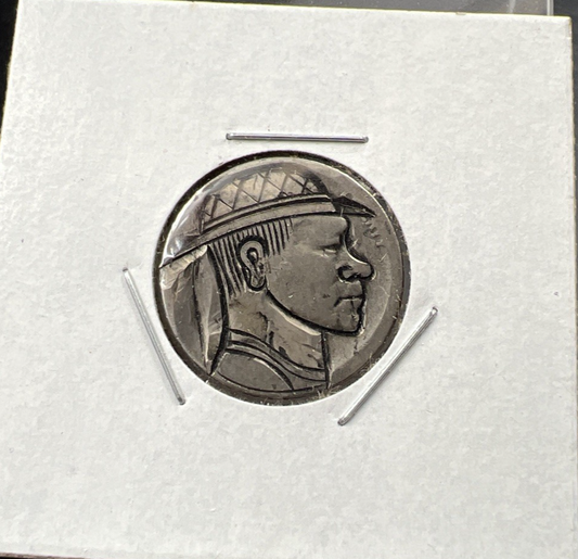 Hobo Buffalo Nickel Coin Modern Carving SKU#C3