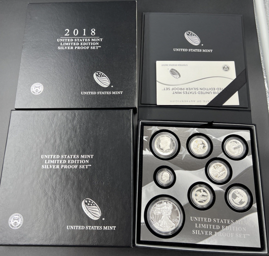 2018 Limited Edition US Silver Proof Set Complete w/ Box COA sku#A