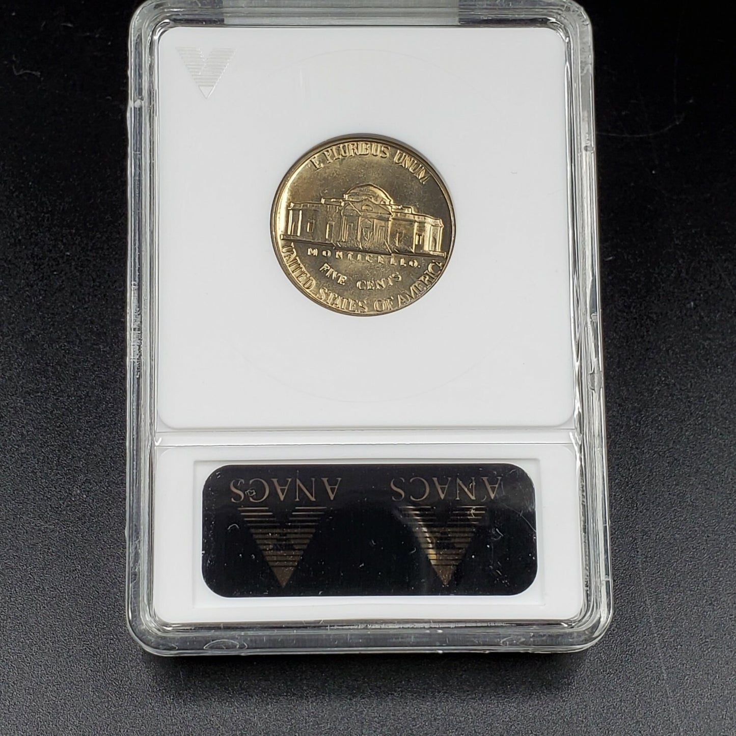 1968 D 5c Jefferson Nickel Variety ANACS MS64 DDR 001 Double Die Reverse DMR-008