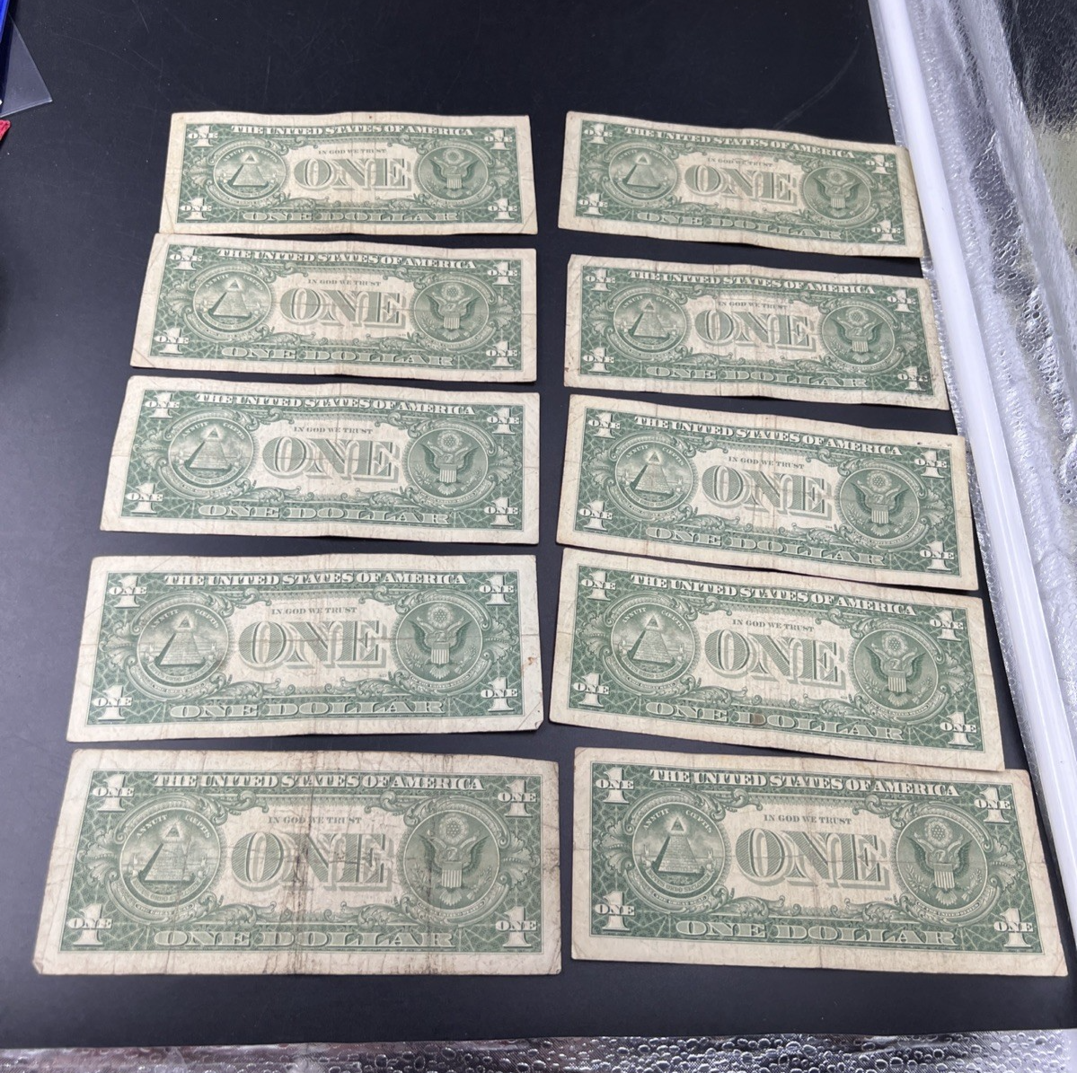Lot of 10 1957 $1 One Dollar Silver Certificate Blue Seal Notes G / VG #373