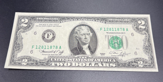 1976 $2 Two Dollar Bicentennial FRN Federal Reserve Note UNC #78