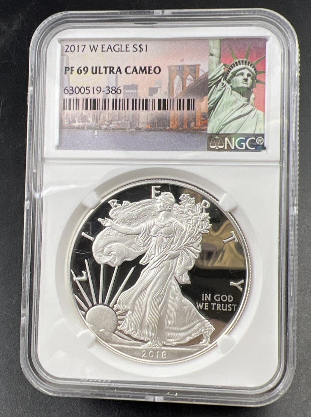 NGC error "2017" 2018 W 1 Oz Proof ASE American Silver Eagle Coin PF69 UCAM