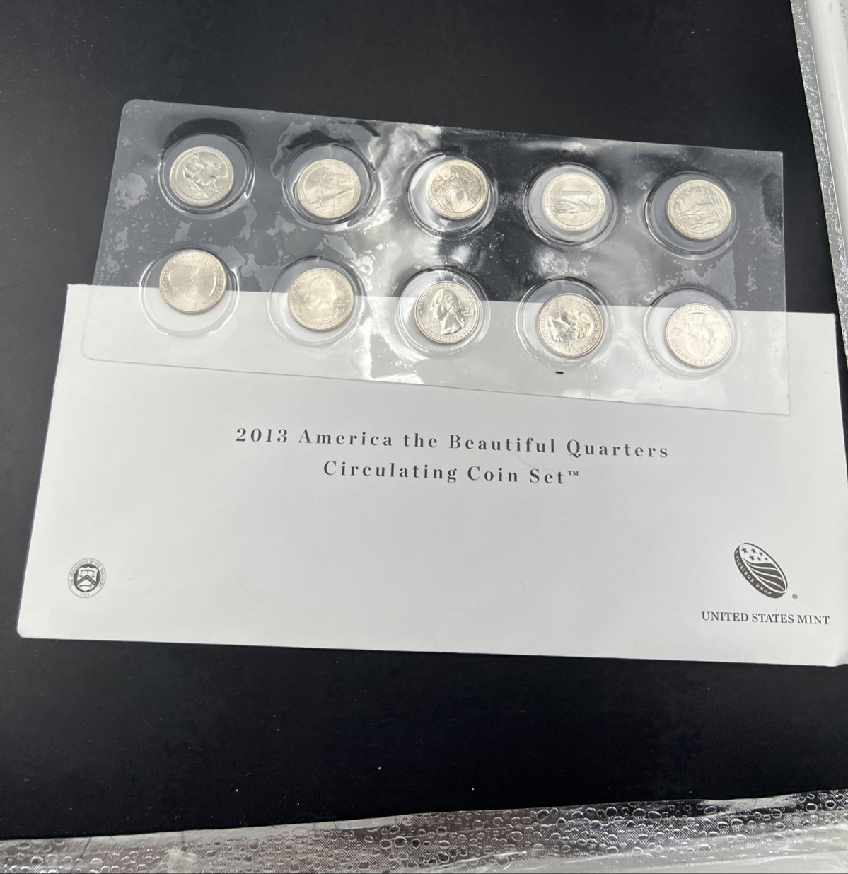 2013 P & D US Mint America the Beautiful Uncirculated 10 Coin ATB BU Quarter Set