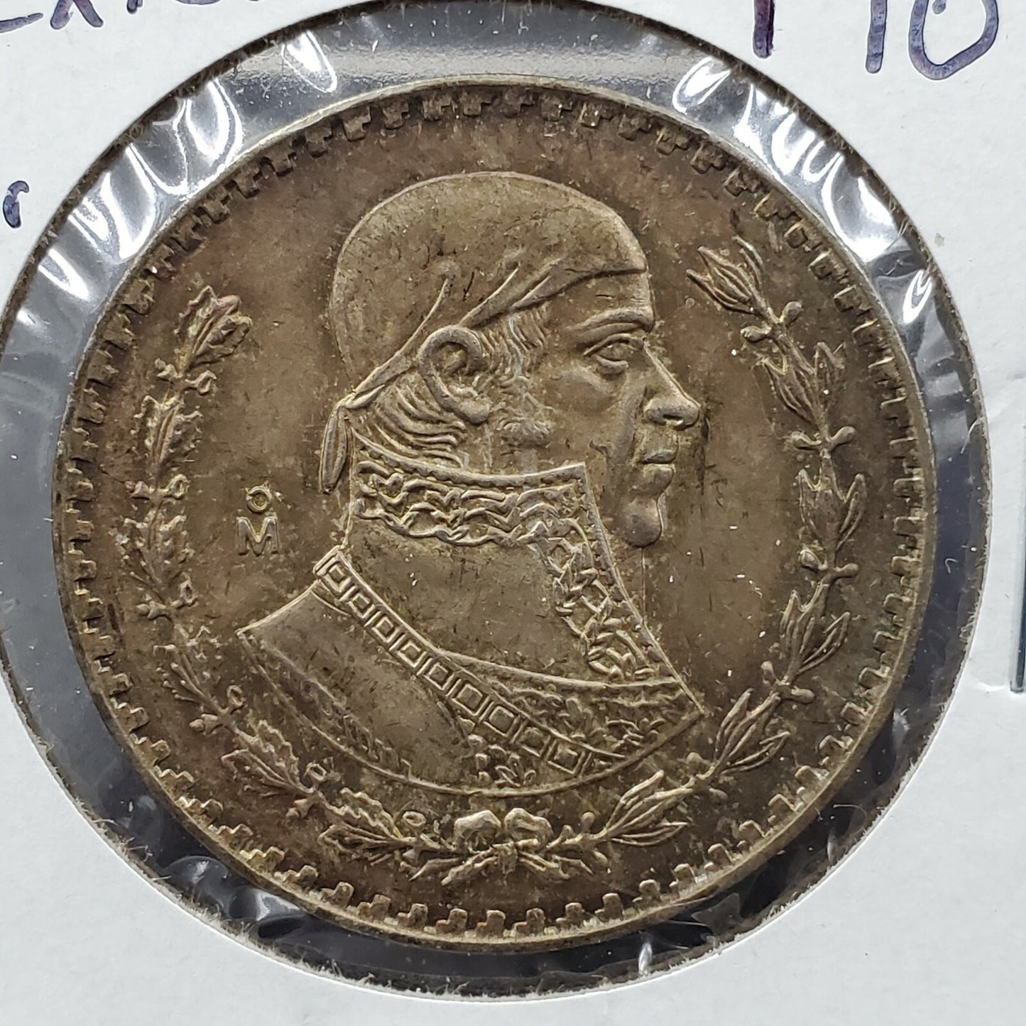 1964 Mo UN 1 Peso Coin PQ BU Uncirculated Mexico Gem Amber Toning PQ Reverse