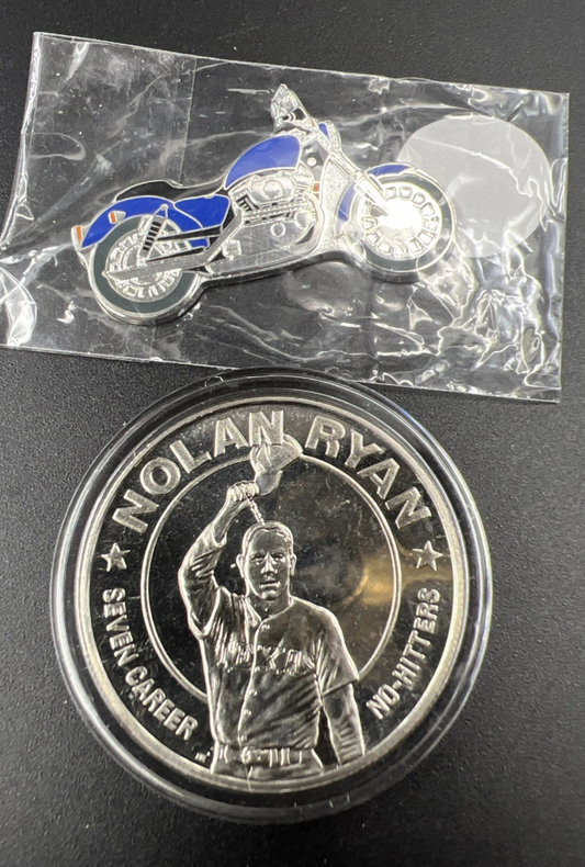 Africa Coin Set Liberia Nolan Ryan Dollar & Somalia Harley Davidson Dollar UNC
