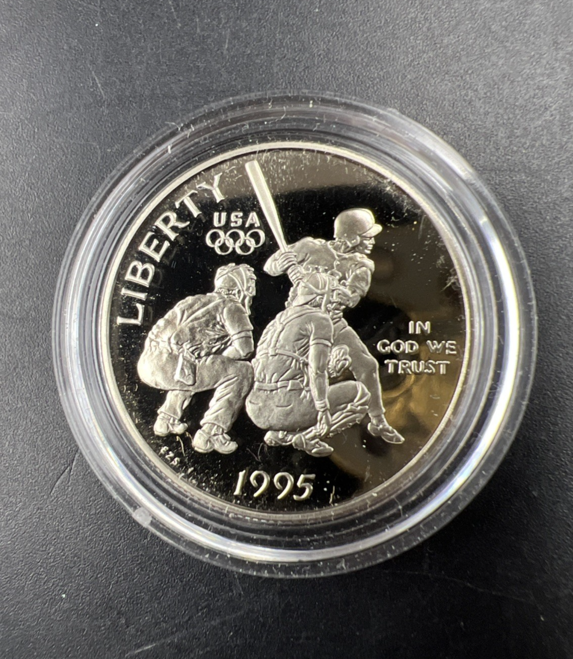 1995 Atlanta Olympics Baseball 50c Commemorative Copper Nickel Half Dollar Proof