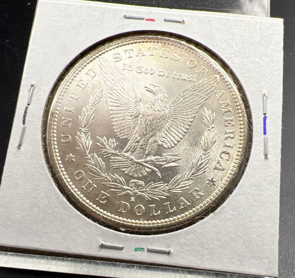 1881 S $1 Morgan Silver Dollar Coin BU Unc Nice Obverse Toning Toner