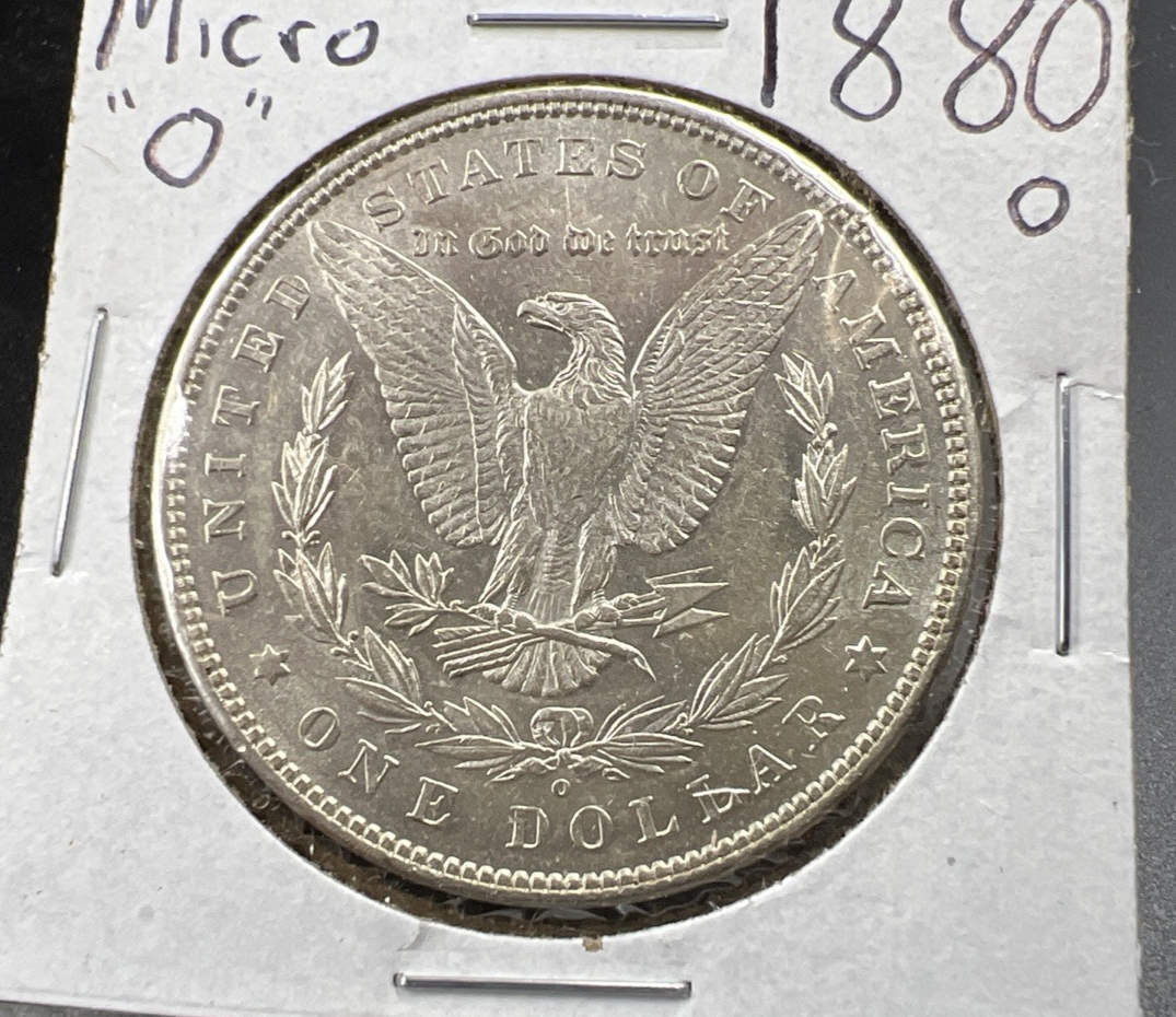 1880 O Micro o vam $1 Morgan Silver Dollar Coin AU About UNC SK#a