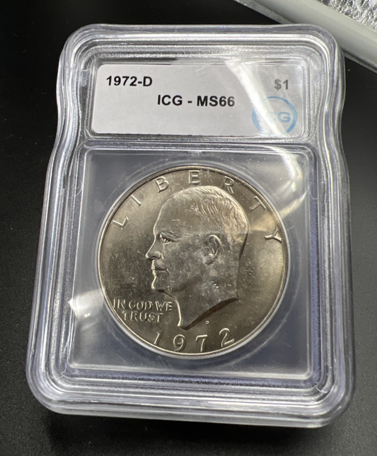1972 D $1 Ike Eisenhower Clad Copper Nickel Dollar Coin ICG MS66 #607
