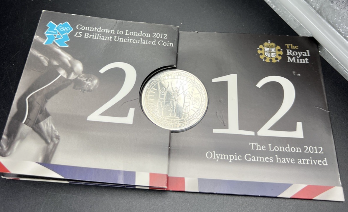 2012 Royal Mint London Olympic Game Countdown £5 BU CU-NI Five Pounds Crown Coin