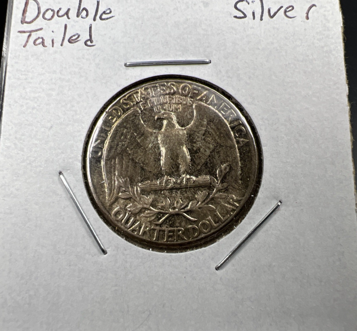 Magic Flipping Coin Double Sided Tails 90% Silver Quarter Coin XF / AU Circ