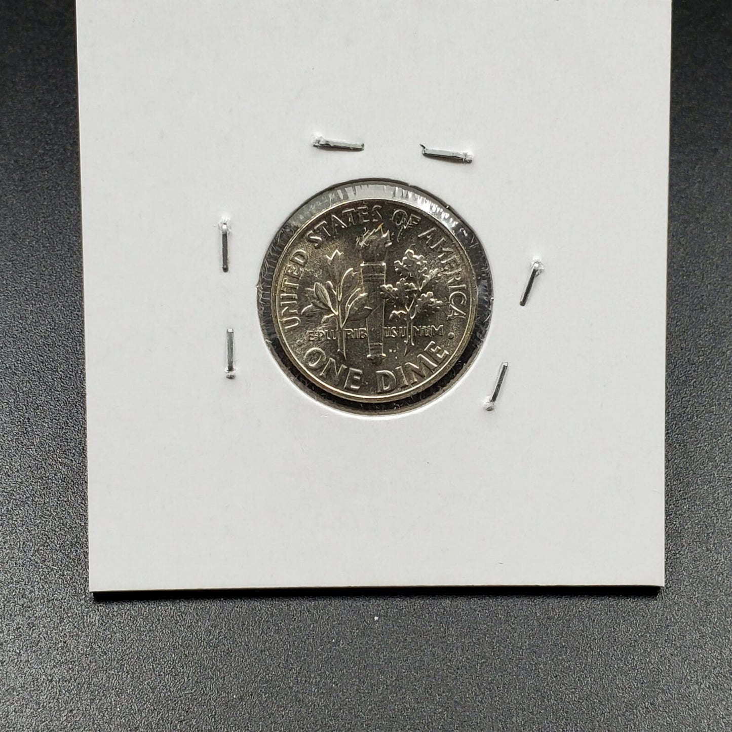 1947 Roosevelt Silver Dime Coin 10c Choice BU Obverse Struck Thru Through Error