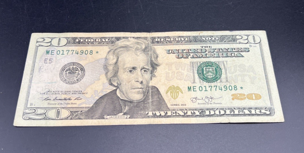 2013 $20 * Star Federal Reserve Note VG details Circ #908