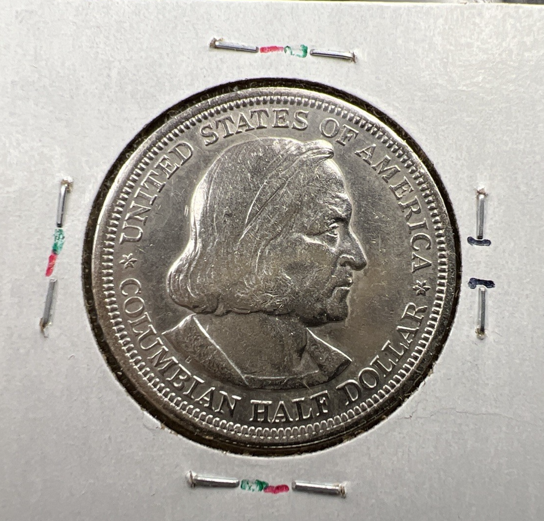 1893 Columbian Commemorative Silver Half Dollar Coin AU Details