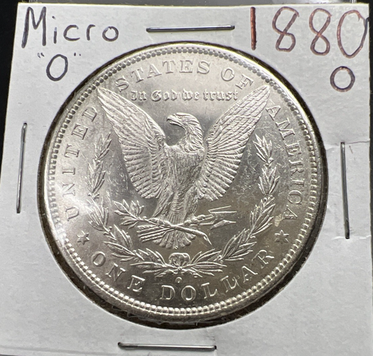 1880 O Morgan Silver Dollar Variety Coin Micro o Vam Variety UNC Details #a