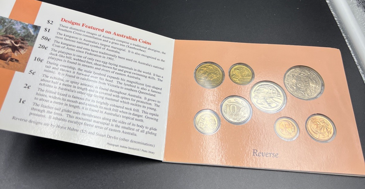 1994 Australian Uncirculated Set 8 Coin Set in Privately made Display Folder