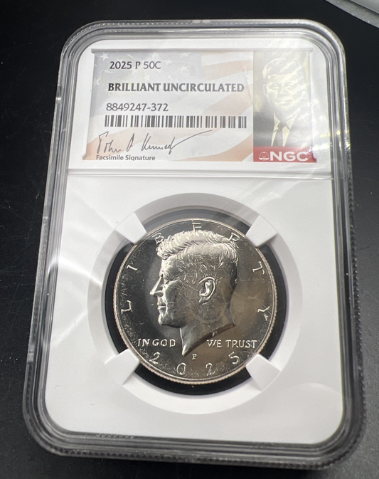 2025 P Kennedy Half Dollar Coin NGC BU Brilliant Uncirculated #72