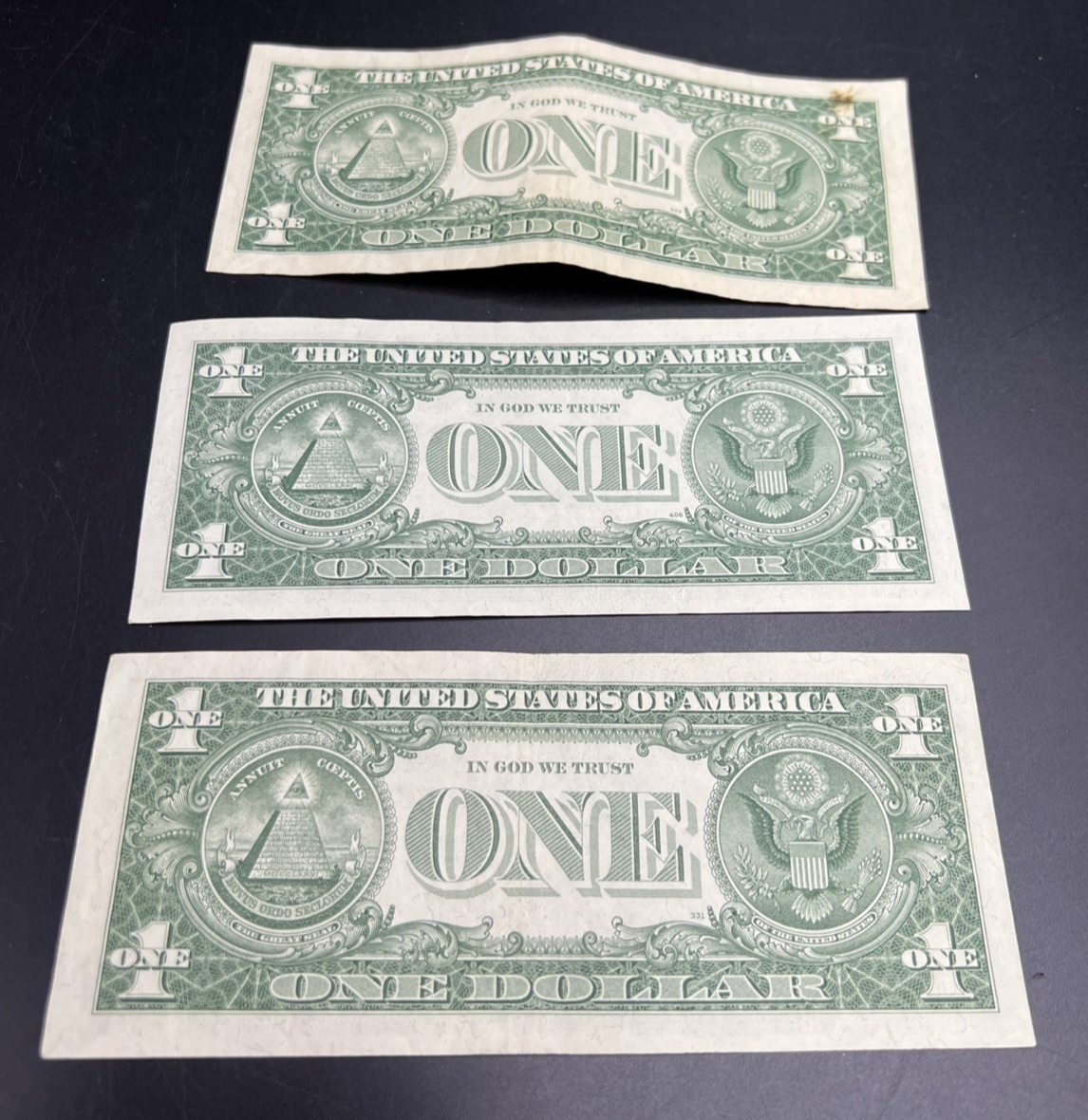 Lot of 3 1957 $1 One Dollar Blue Seal Silver Certificates VF Very Fine #329
