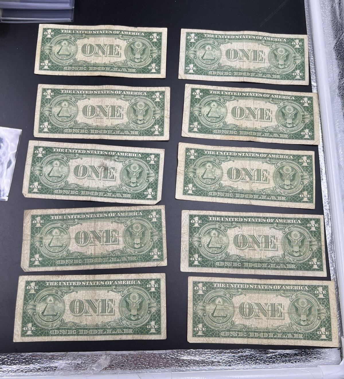Lot of 10 1935 $1 One Dollar Silver Certificate Blue Seal Notes Very Circ #498