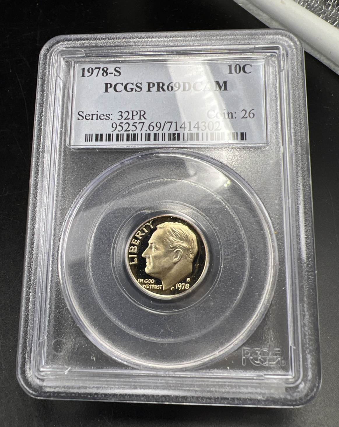 1978 S 10c Roosevelt Copper Nickel Dime Coin PCGS PR69 DCAM #302