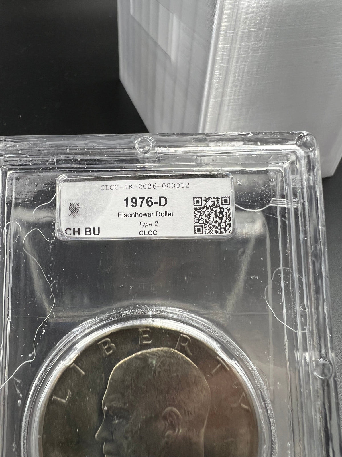 1976 D Type 2 $1 Ike Eisenhower Clad Dollar Coin CLCC CH BU #12