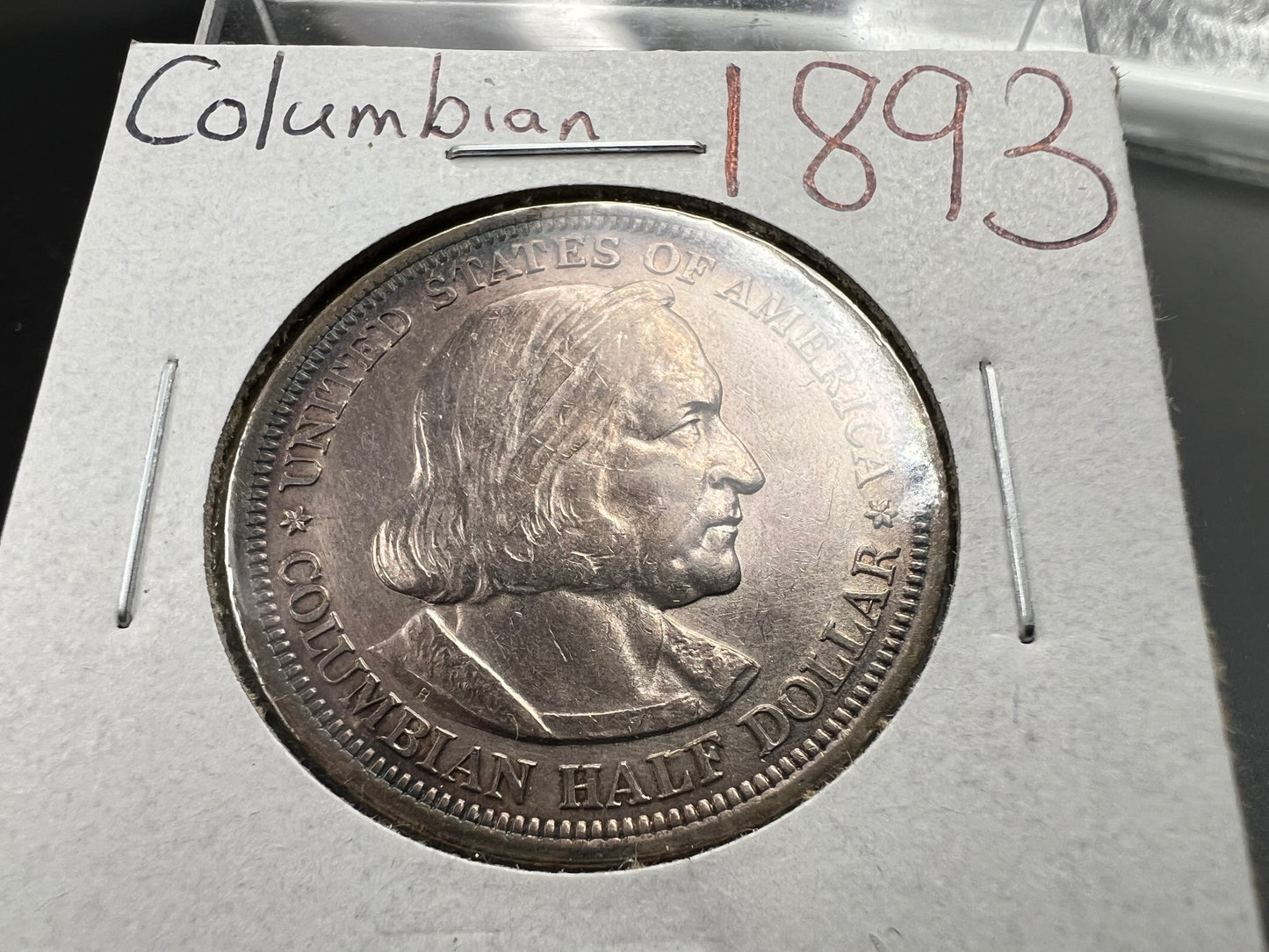 1893 50c Columbian Silver Half Dollar Coin Chicago World's Fair Commemorative Coin XF EF / AU #a