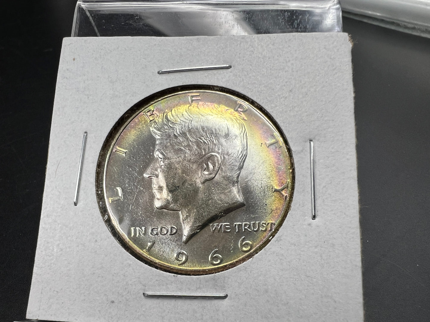 1966 50c Kennedy 40% Silver Half Dollar Coin Gem BU UNC Nice Toning Toner