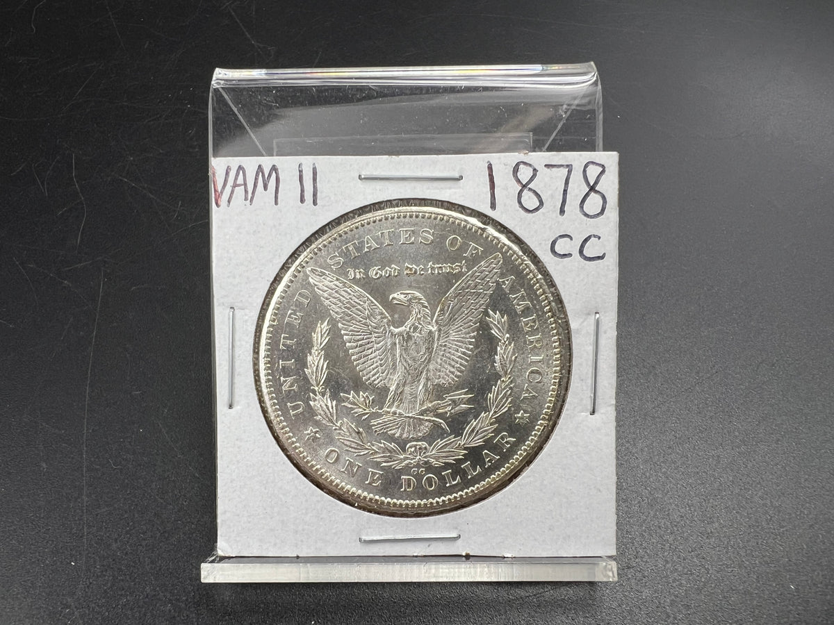 1878 CC Morgan VAM 11 BU Carson City Dollar Coin Lines in Wing Top 100 Vam Variety #A