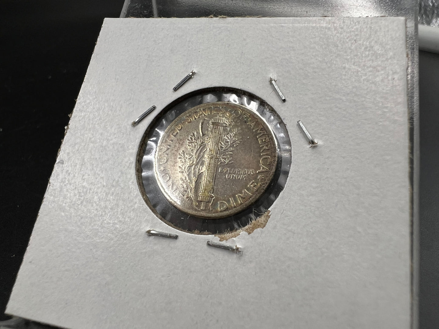 1943 P 10c Mercury Silver Dime Coin AU Neat Toning Toner SK#1a